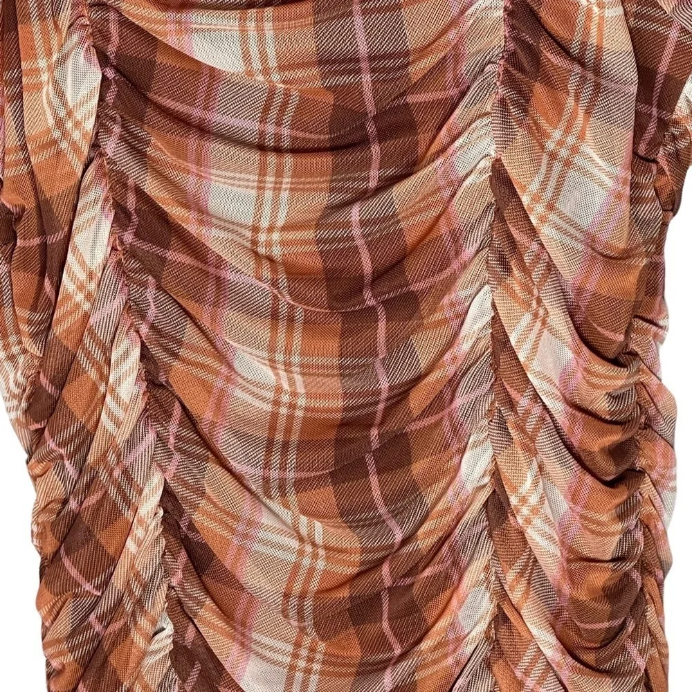 Madden NYC  Ruched Dress with Puff Sleeves Size Large